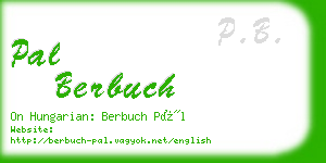 pal berbuch business card